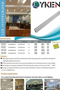 LED T5 FITTING (3000K,6500K,RED,BLUE,GREEN)