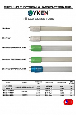 LED T8 GLASS TUBE 20W,24W,30W (3000K,4000K,6500K)