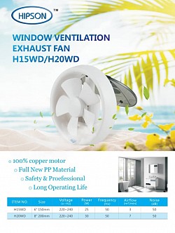 HIPSON PVC WINDOW VENTILATION EXHUAST FAN