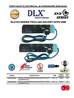 DLX TRAILING SOCKET WITH USB (D3)