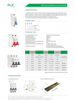 DLX DE-SERIES 1P,2P,3P MINIATURE CIRCUIT BREAKER