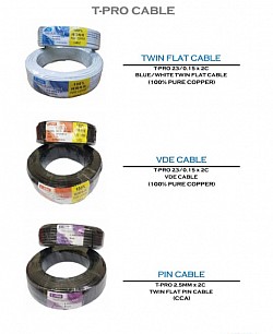 T-PRO TWIN FLAT..VDE...PIN CABLE (PURE COPPER)