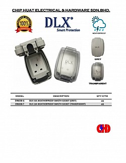 DLX WEATHERPROOF 13A SWITCH SOCKET (GREY,TRASPARENT)