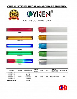 Lyken led T8color tube 20w (Indoor)