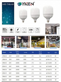 Lyken Led T-Bulb 30w,40w,50w,60w