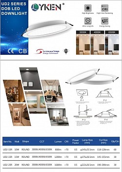 Lyken UD2 Round 10w,15w,20w downlight (sirim)